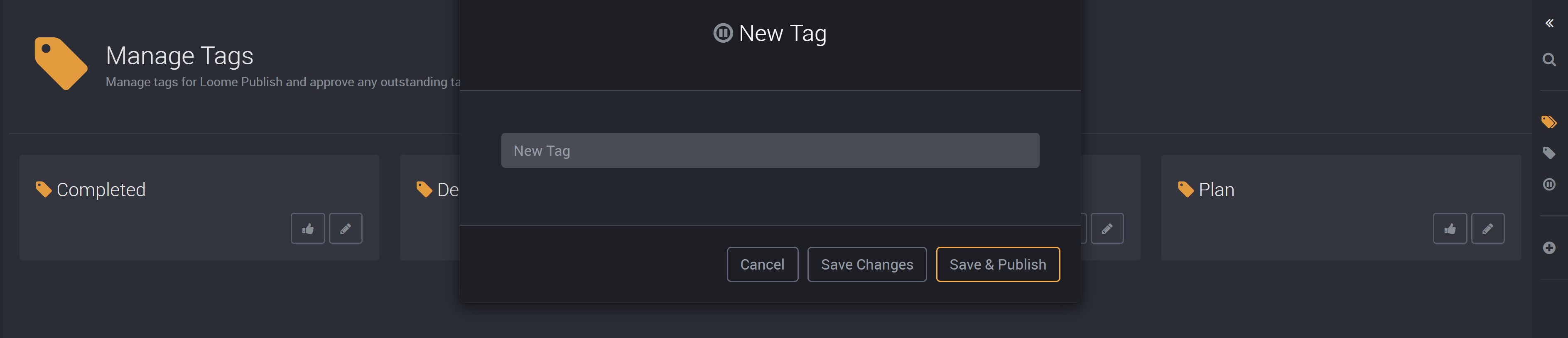 New tag view